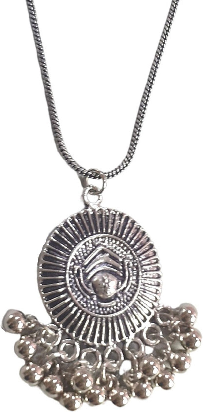 Silver Alloy Ethnic S-hook Chain For Women (Skin Safe)