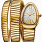 Gold-Plated Snake Watch with Spiral Bracelet