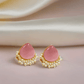 Pearl Drop Stud Earrings – Elegant Gold-Tone Ethnic Earrings