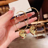 Gold Plated Heart Charm Hoop Earrings for Women
