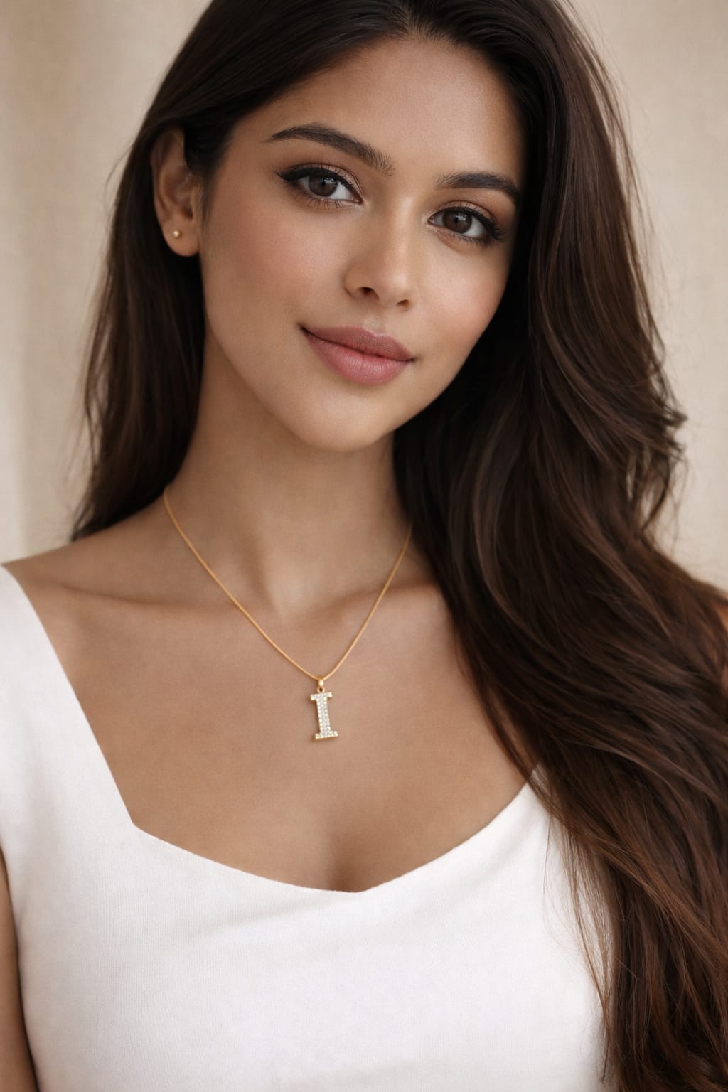 Mrigangi Gold Plated Initial Alphabet Necklace (Waterproof & Anti-Tarnish)