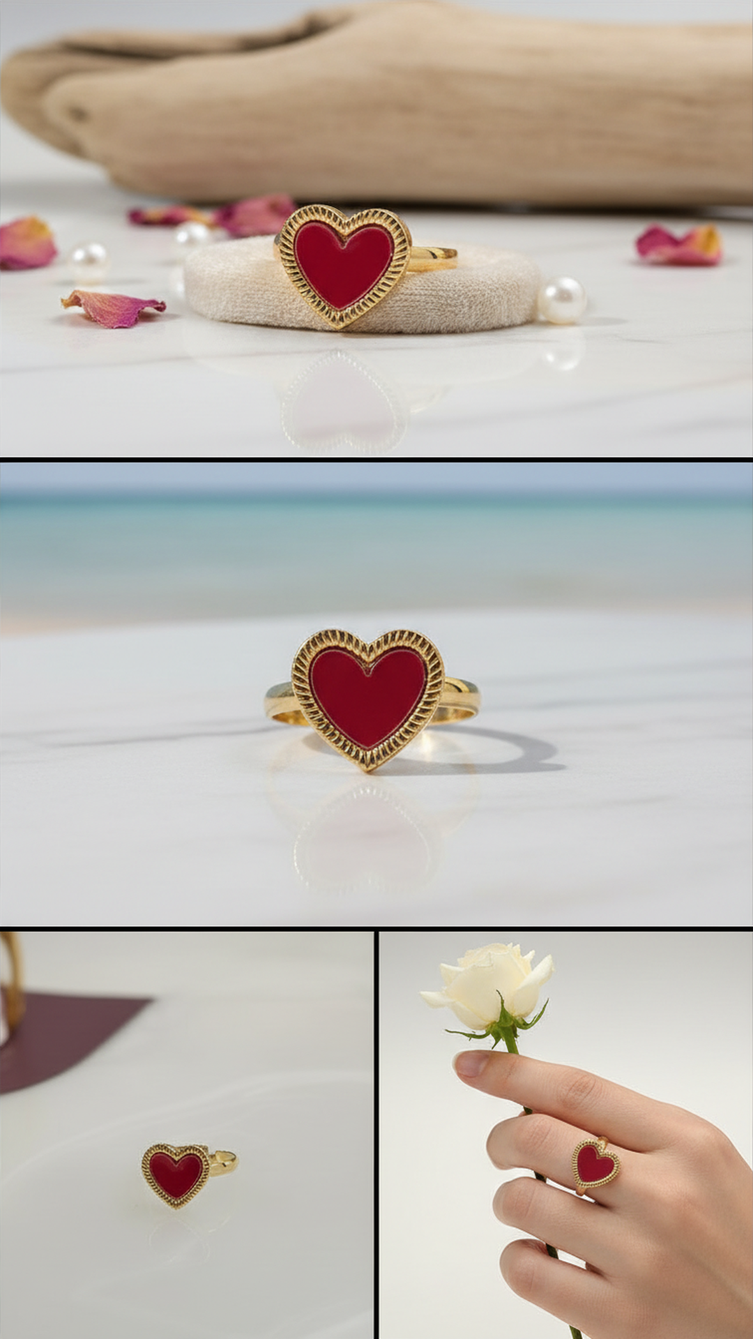 Ruby Heart Gold Ring
