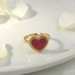 Ruby Heart Gold Ring