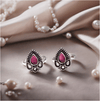 Silver & Pink Alloy Comfort Ethnic Toe Ring For Women (Skin Safe)