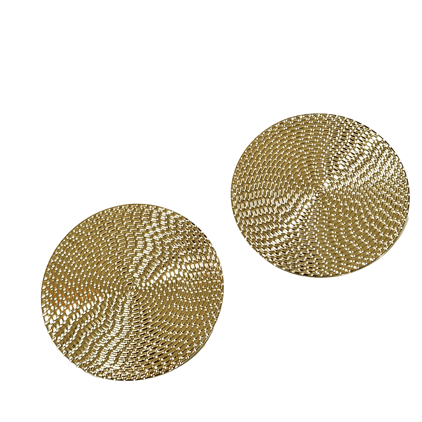 Oversized Premium Round Golden Stud Earring (Skin Safe)