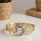 Combo Pack - Gold Bracelet Watch + Textured Designer Bracelet for Women