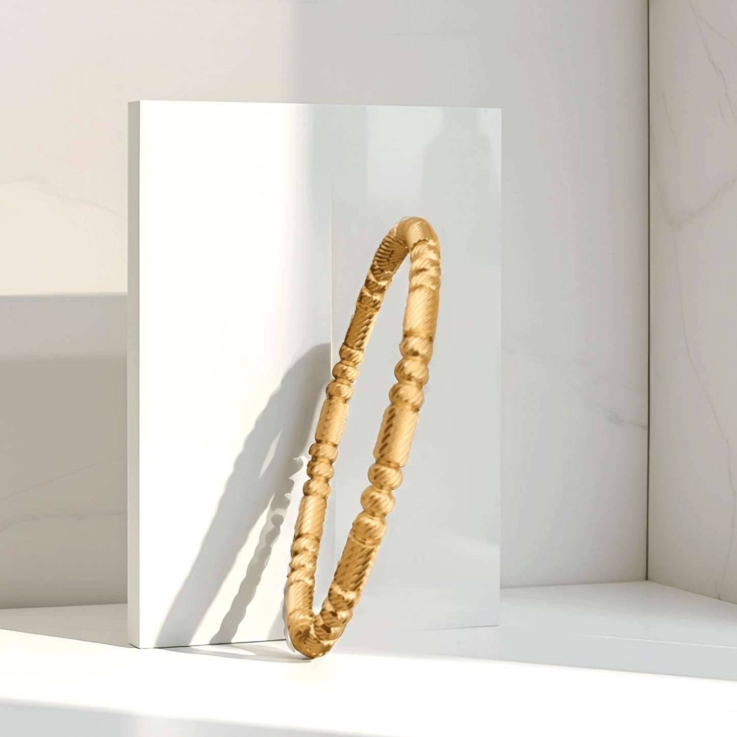 Combo Pack - Gold Bracelet Watch + Textured Designer Bracelet for Women