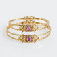 Combo Set of 2 Traditional Gold Plated Bangles â€“ Floral Ruby Stone Design
