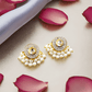 Small Kundan Pearl Stud Earrings For Women (Skin Safe)