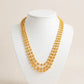 Traditional Micro Gold-Plated Triple Layer Beaded Necklace