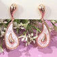 Rose Gold Pearl Drop Earrings – Elegant Teardrop Design