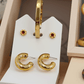 Gold Plated Chunky C Hoop Earrings for Women