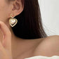 Golden Heart Shape Earring For Women | Push And Pull Ethnic Stud Earring (Skin Safe)
