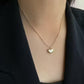 Golden Heart Pearl Pendant Necklace