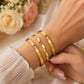 3 Bracelet Stack - Luxury Gold & Wave Bracelet
