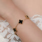 Combo Pack Black & White Clover Bracelets for Women (Skin Safe)