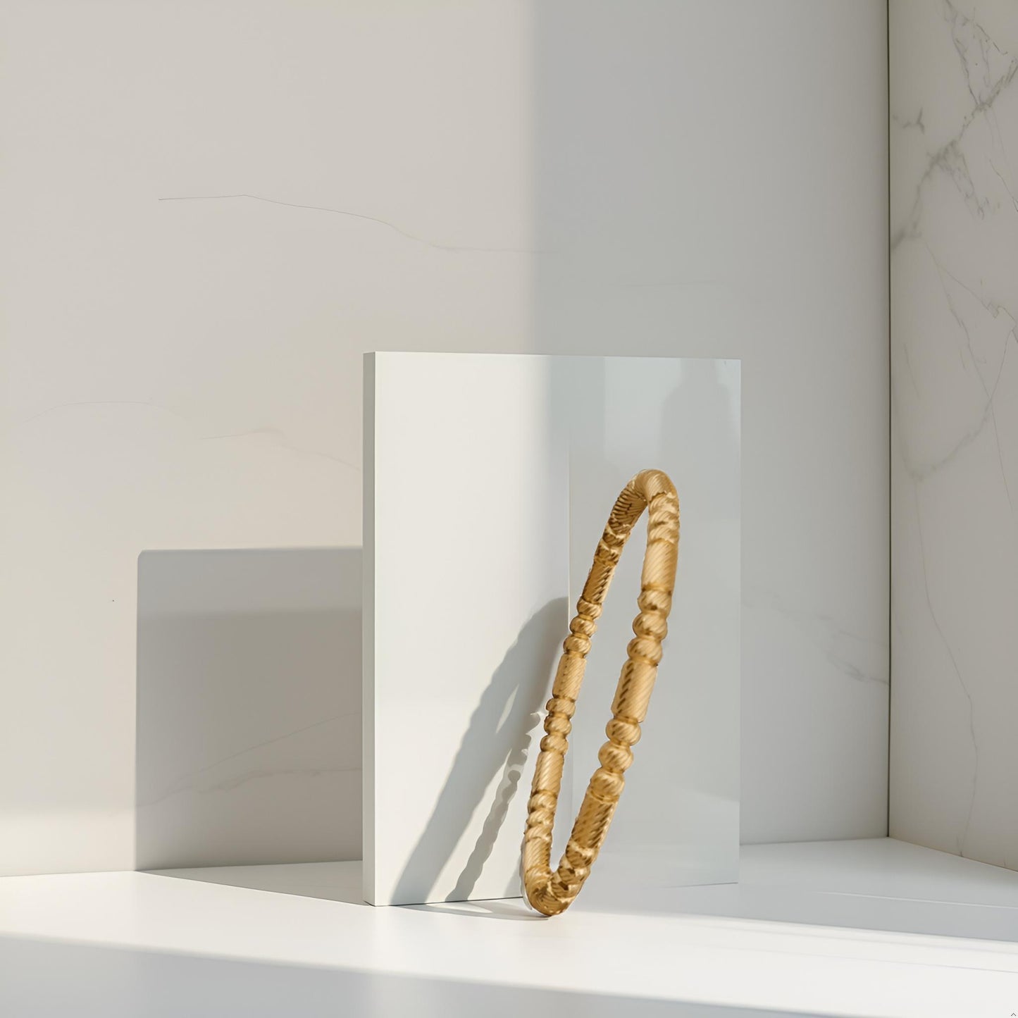 Gold Plated Anti Tarnish Openable Bamboo Bracelet (Skin Safe)