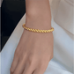 Twisted Rope Style Gold Plated Waterproof Skin Friendly Bangle (Skin Safe)