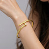 Nail Gold Plated Bracelet -   AntiTarnish Waterproof Jewellery   (Skin Safe)