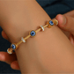Gold-Tone Evil Eye Bracelet & Crystal Studded Bangle Combo Set