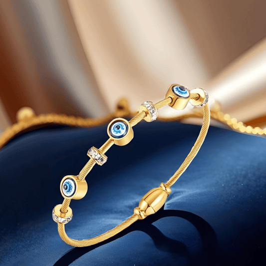 Evil Eye Gold Kada Bracelet