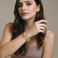 Celestia Nail Luxe Bracelet – Gold Plated Crystal Cuff