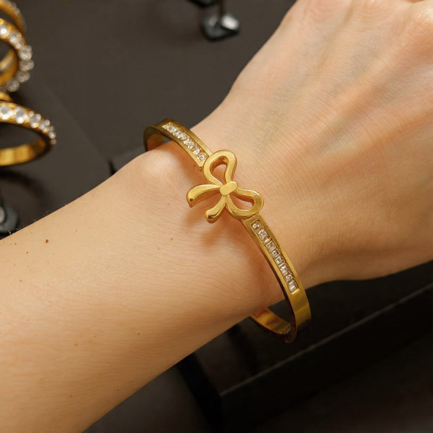 Queen Bow Bracelet – Premium Gold Finish
