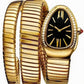 Gold-Plated Snake Watch with Spiral Bracelet
