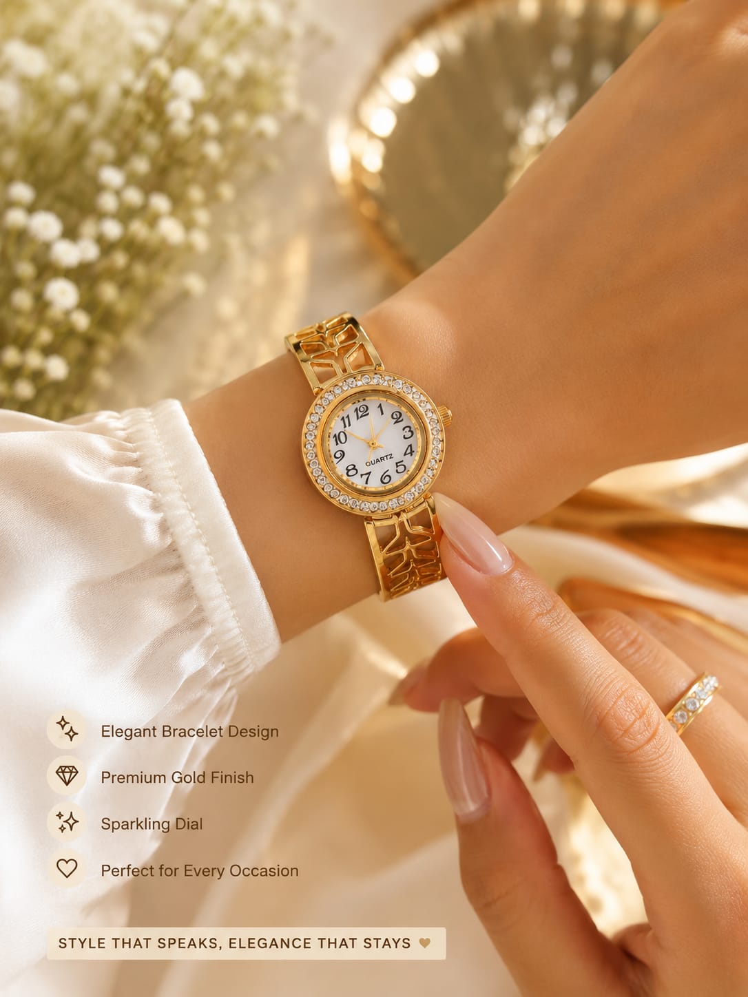 Golden Luxe Bracelet Watch for Women