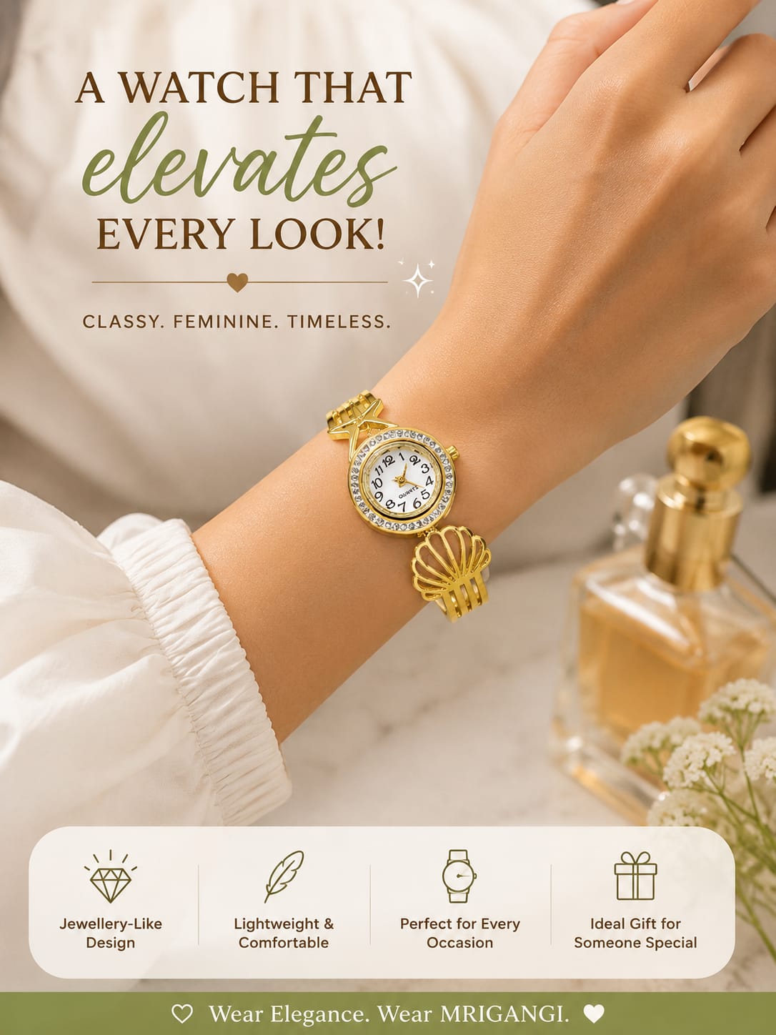 Luxury Gold Bracelet Watch for Women