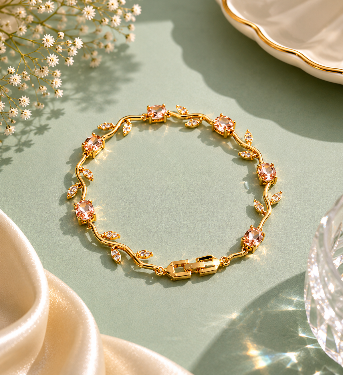 Golden Tulip Bracelet | Luxury Floral Gold Bracelet