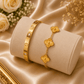 Luxury Gold Bracelet and Clover Combo (Pack of 2)