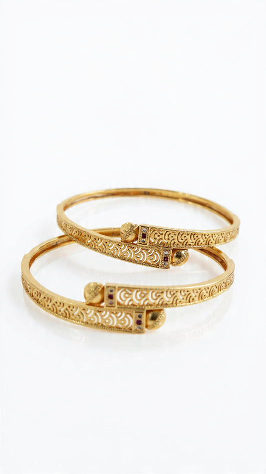 Combo Set of 2 Traditional Gold Plated Bangles