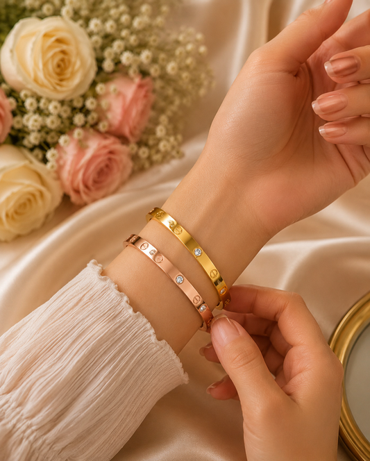 Gold & Rose Gold Luxury Bracelet Combo (Set of 2)