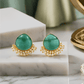 Pearl Drop Stud Earrings – Elegant Gold-Tone Ethnic Earrings