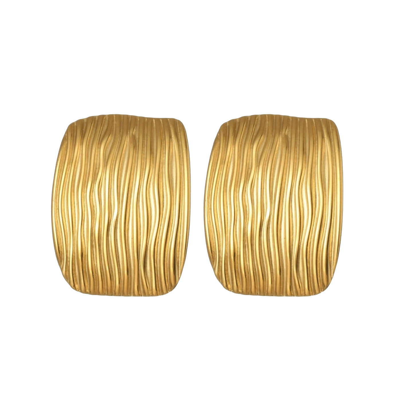 Gold Textured Statement Stud Earrings for Women