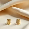 Mini Gold Owl Stud Earrings for Women & Girls