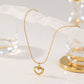 Golden Heart Pearl Pendant Necklace