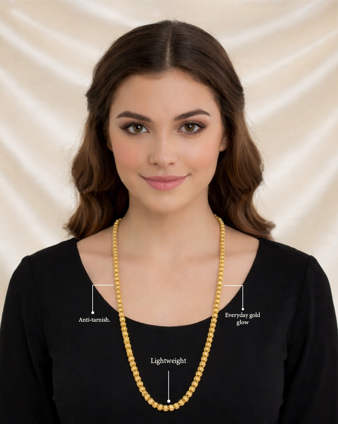 Micro Gold Plated Classic Chain for Women | Elegant Daily Wear Necklace