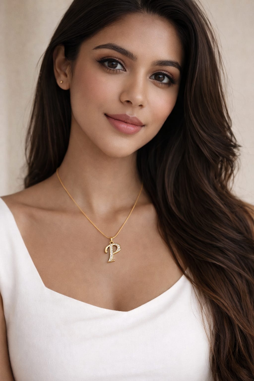 Mrigangi Gold Plated Initial Alphabet Necklace (Waterproof & Anti-Tarnish)