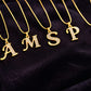 Mrigangi Gold Plated Initial Alphabet Necklace (Waterproof & Anti-Tarnish)