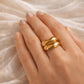Sculpted Gold Demi-Fine Statement Ring