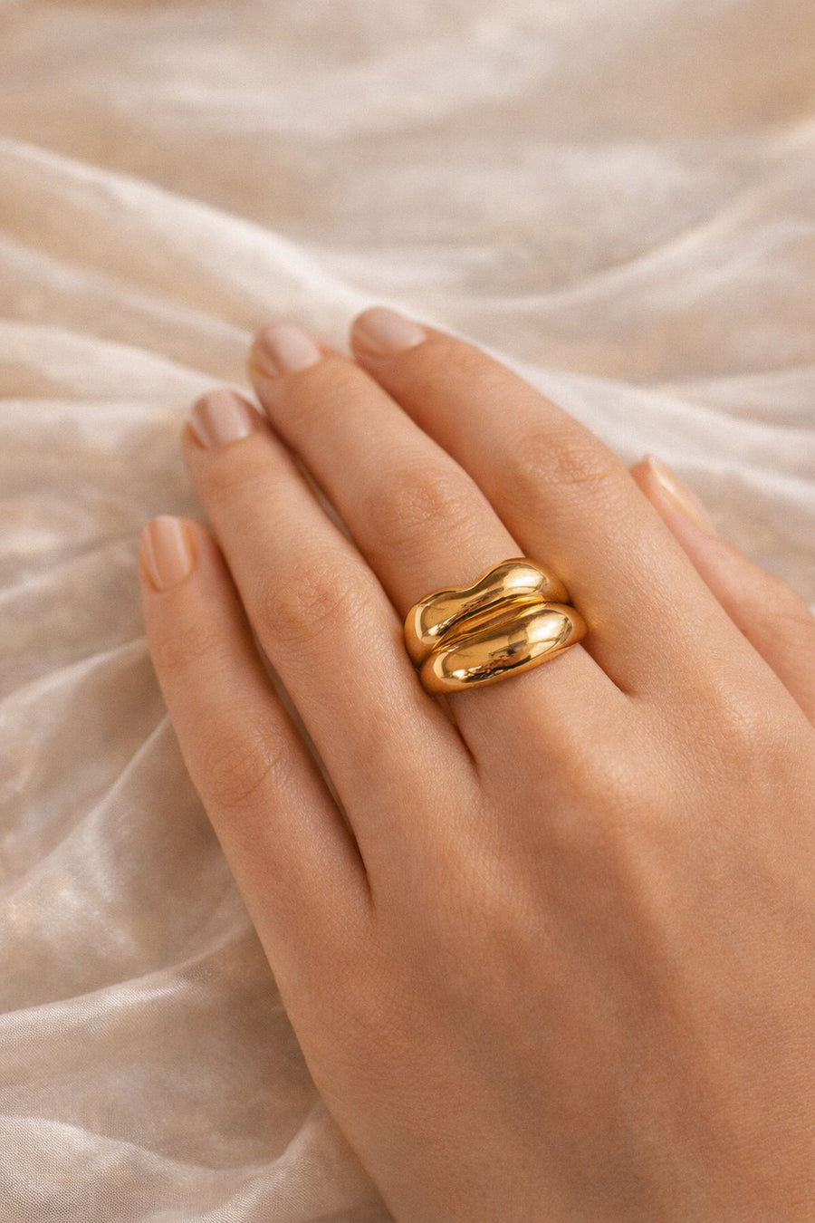 Sculpted Gold Demi-Fine Statement Ring
