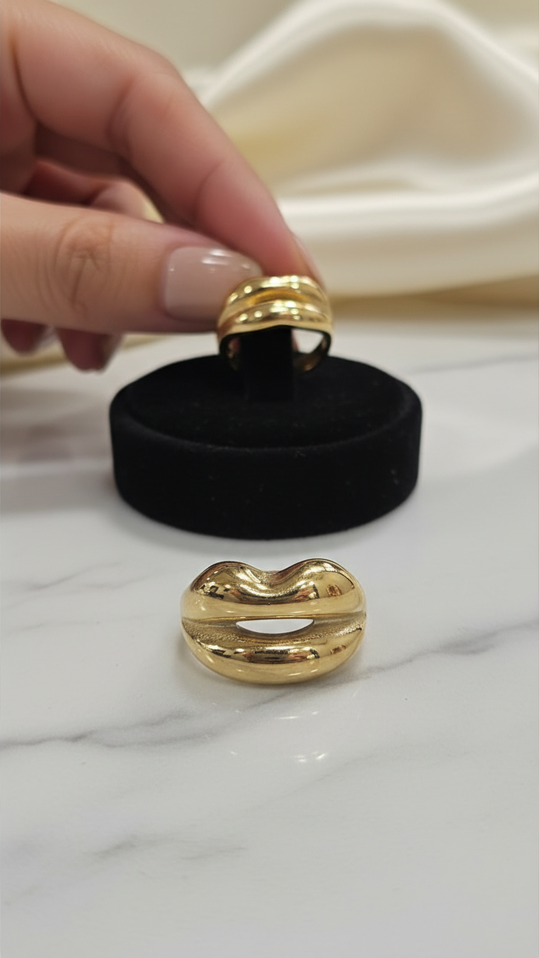 Sculpted Gold Demi-Fine Statement Ring
