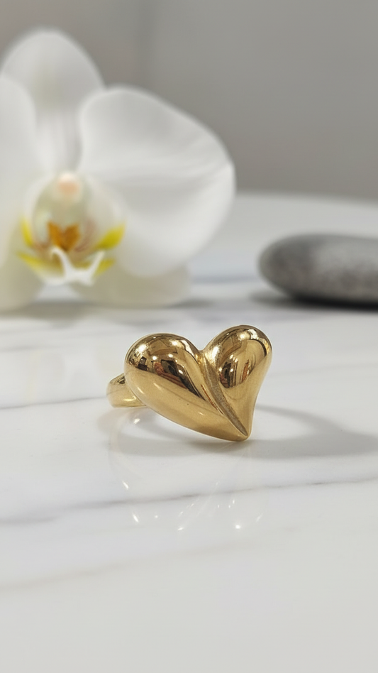 Golden Heart Statement Ring