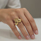 Golden Heart Statement Ring – Minimal Luxury Design
