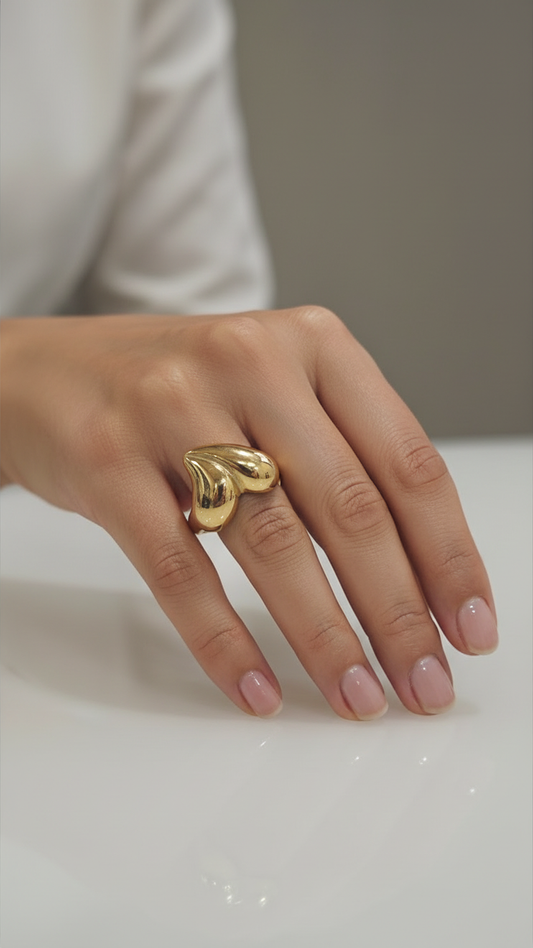 Golden Heart Statement Ring