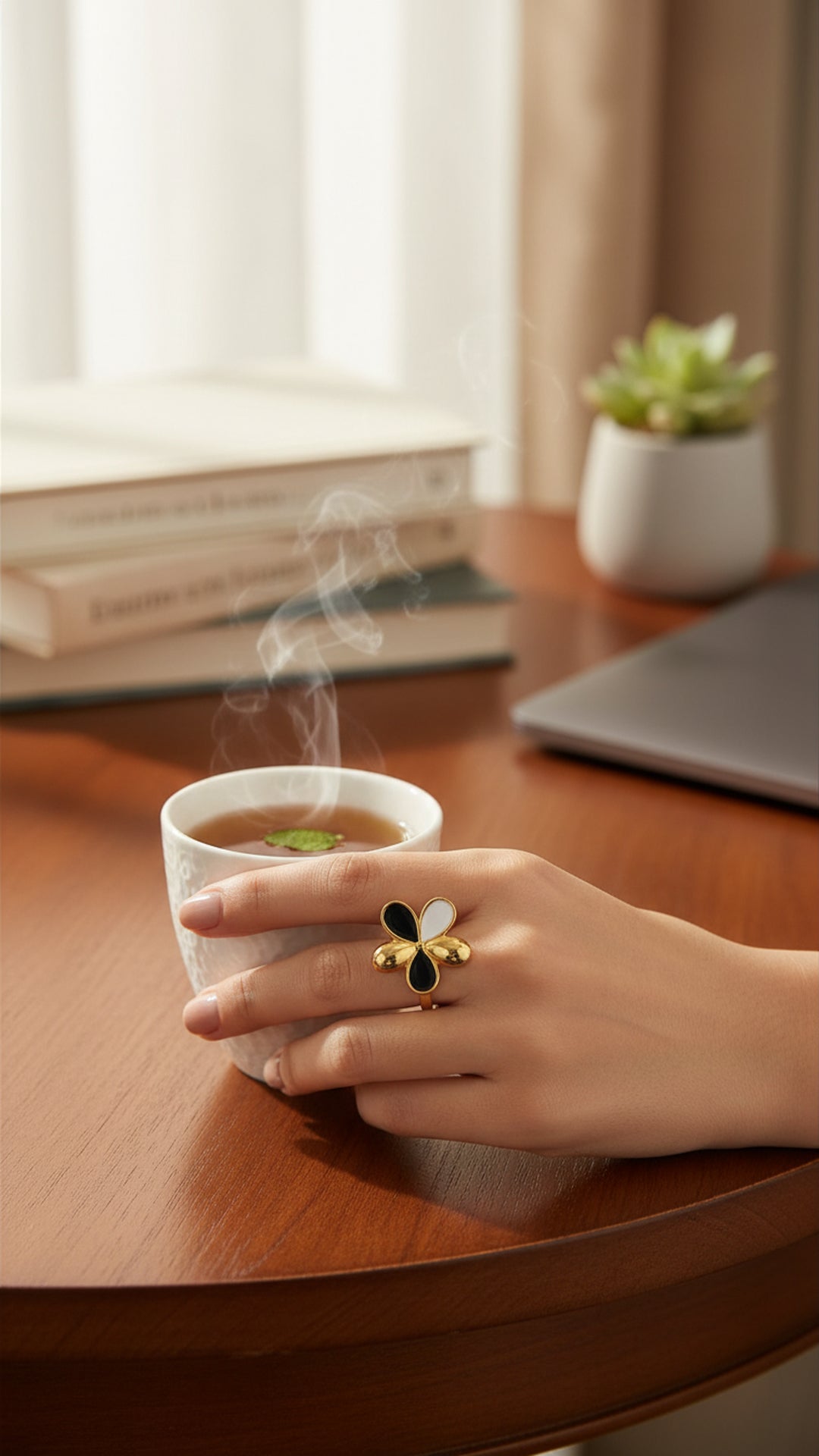 Midnight Bloom Statement Ring
