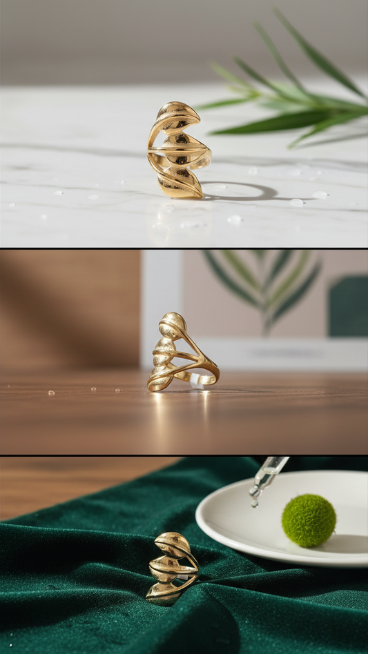 Golden Leaf Statement Ring