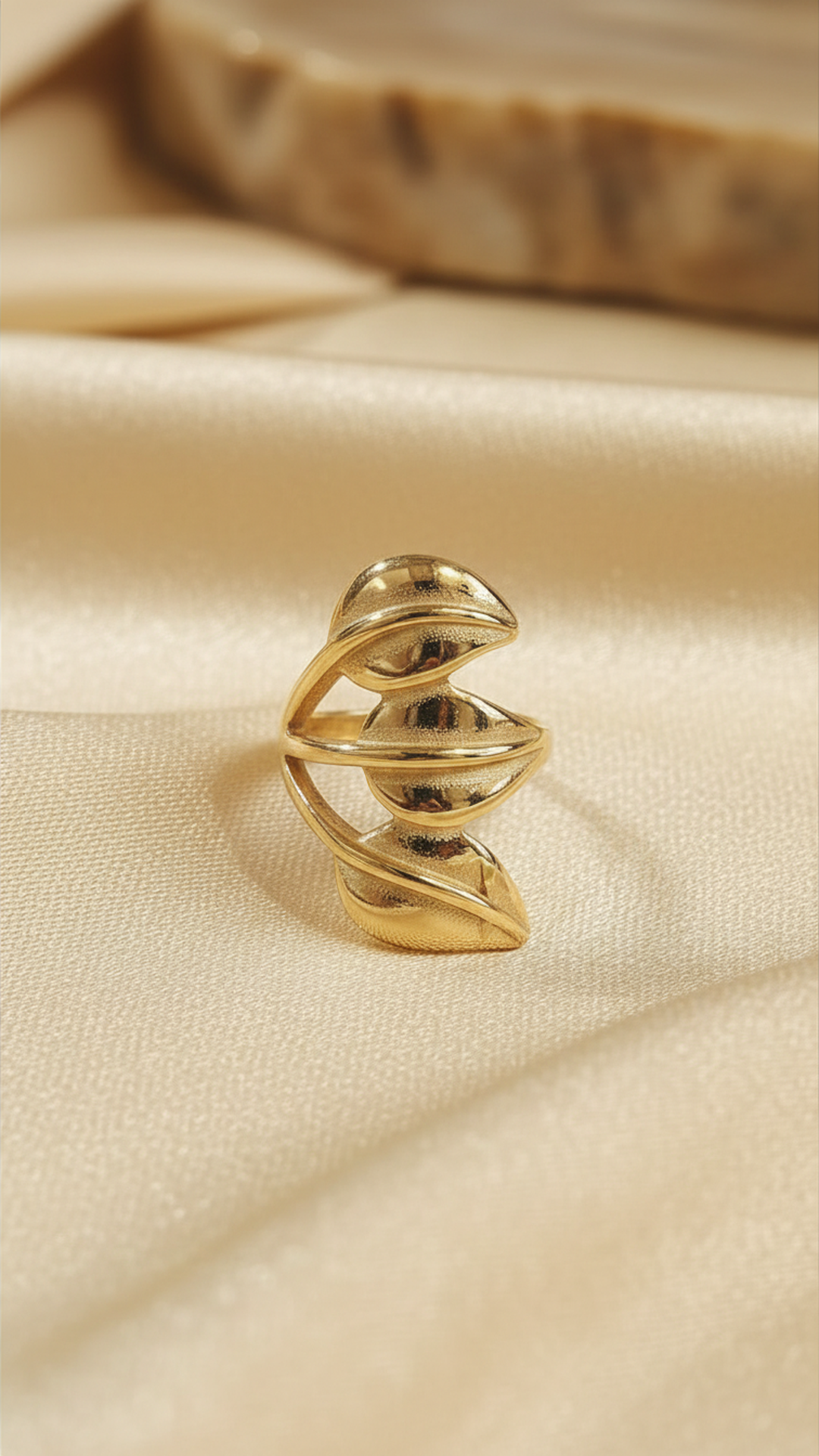 Golden Leaf Statement Ring